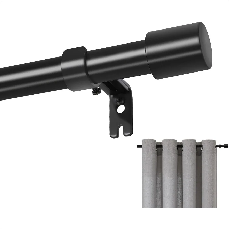 

Adjustable Curtain Rods for Windows 32 to 120 inches 1 inch Diameter Decorative Curtian Rods for Windows with Brackets Aluminiu
