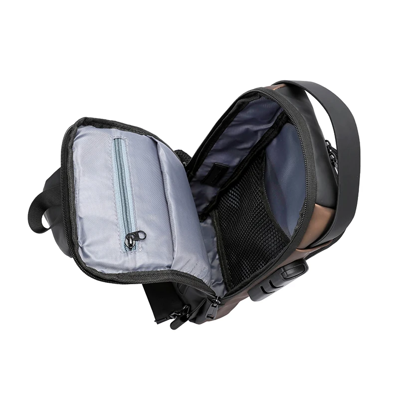 New Motorcycle Chest Bag Large Capacity Single Shoulder Crossbody Bag Trend Waterproof Function Bag Fashion Code Lock Sports Bag