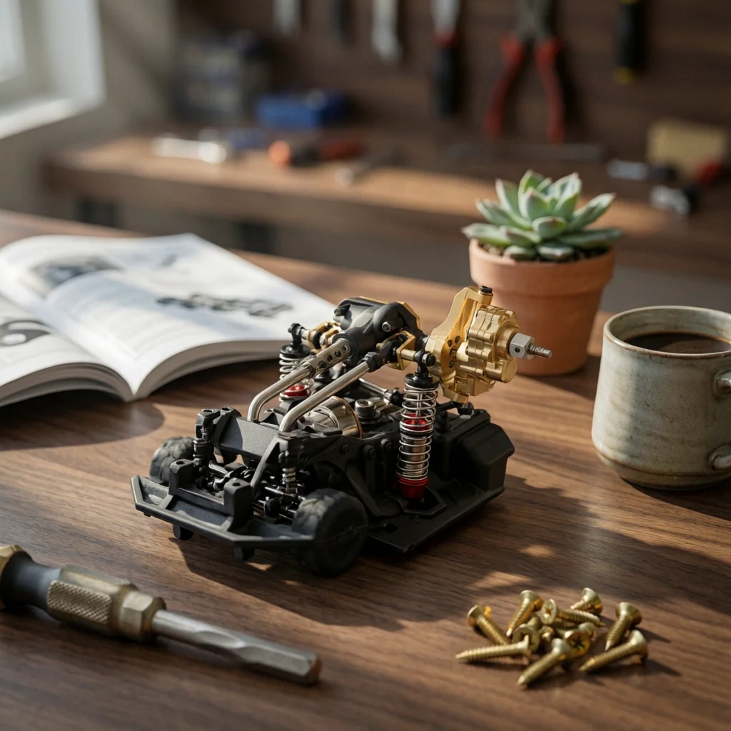 Brass Front Steering Knuckles Kit Sturdy Brass Upgrade Kit RC Car Parts with Steering Knuckles Rugged Hardware Stable