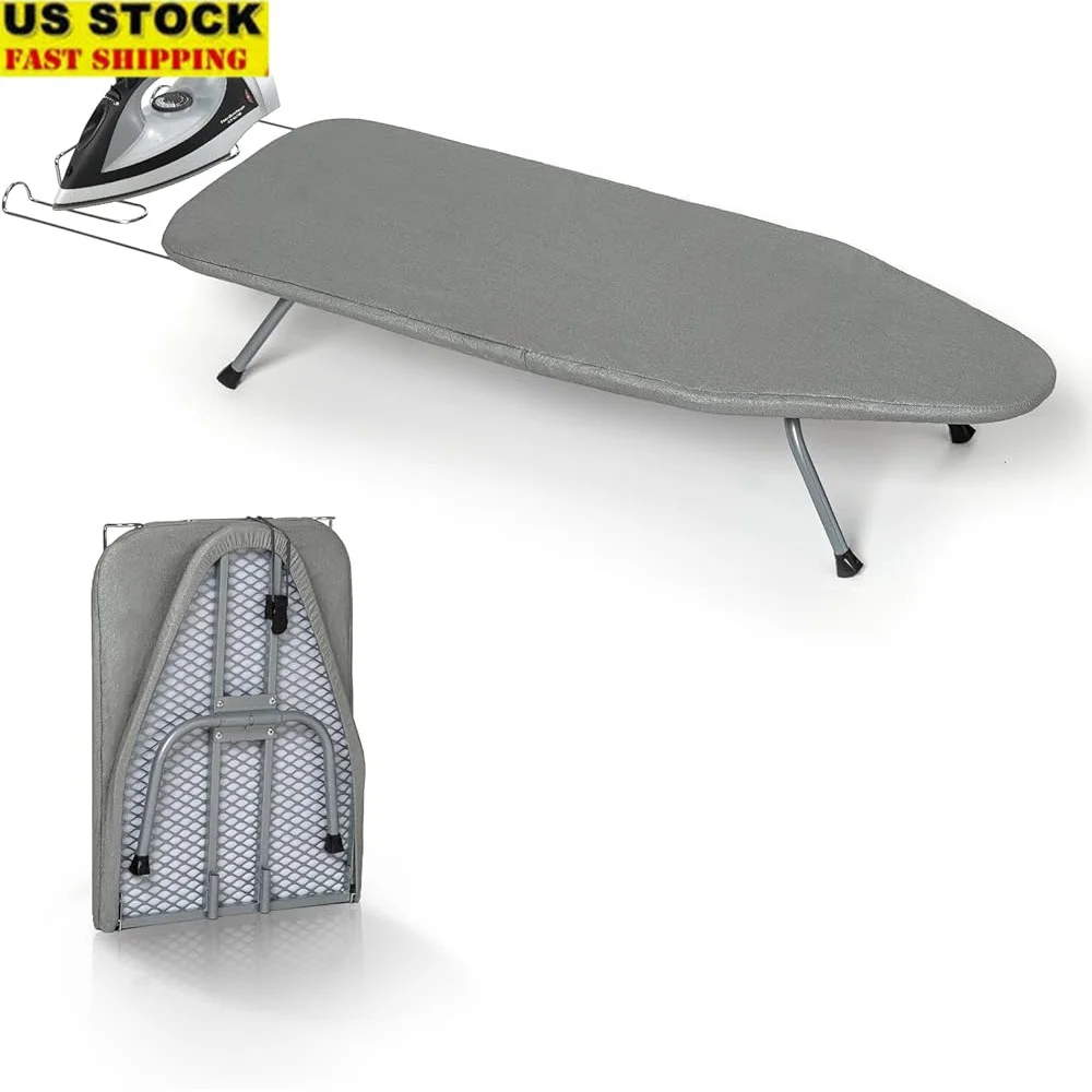 

Металлическая складная настольная гладильная доска с подставкой для утюга Портативная мини-гладильная доска Термостойкая крышка Компактный дизайн