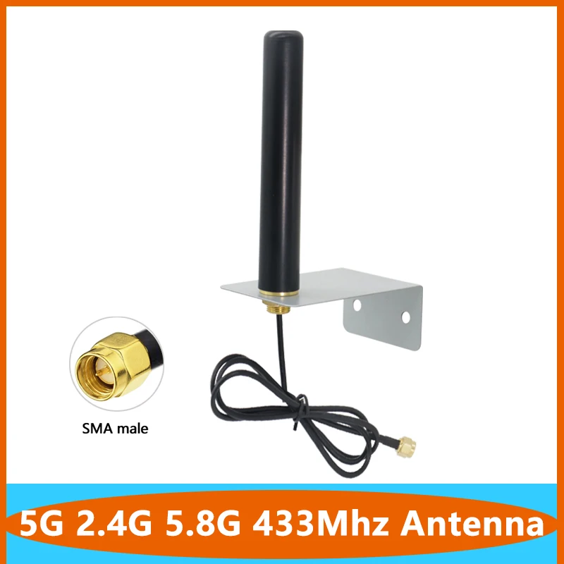 Signal Boost 5G 4G 2.4G 5.8G 433Mhz Lora Cabinet Omni Antenna 8Dbi Outdoor Indoor WiFi Dual Band Aerial With SMA Male