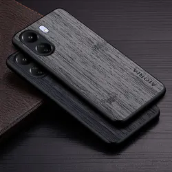 Case for Poco C65 Redmi 13C funda bamboo wood pattern Leather phone cover Luxury coque for xiaomi redmi 13c case capa