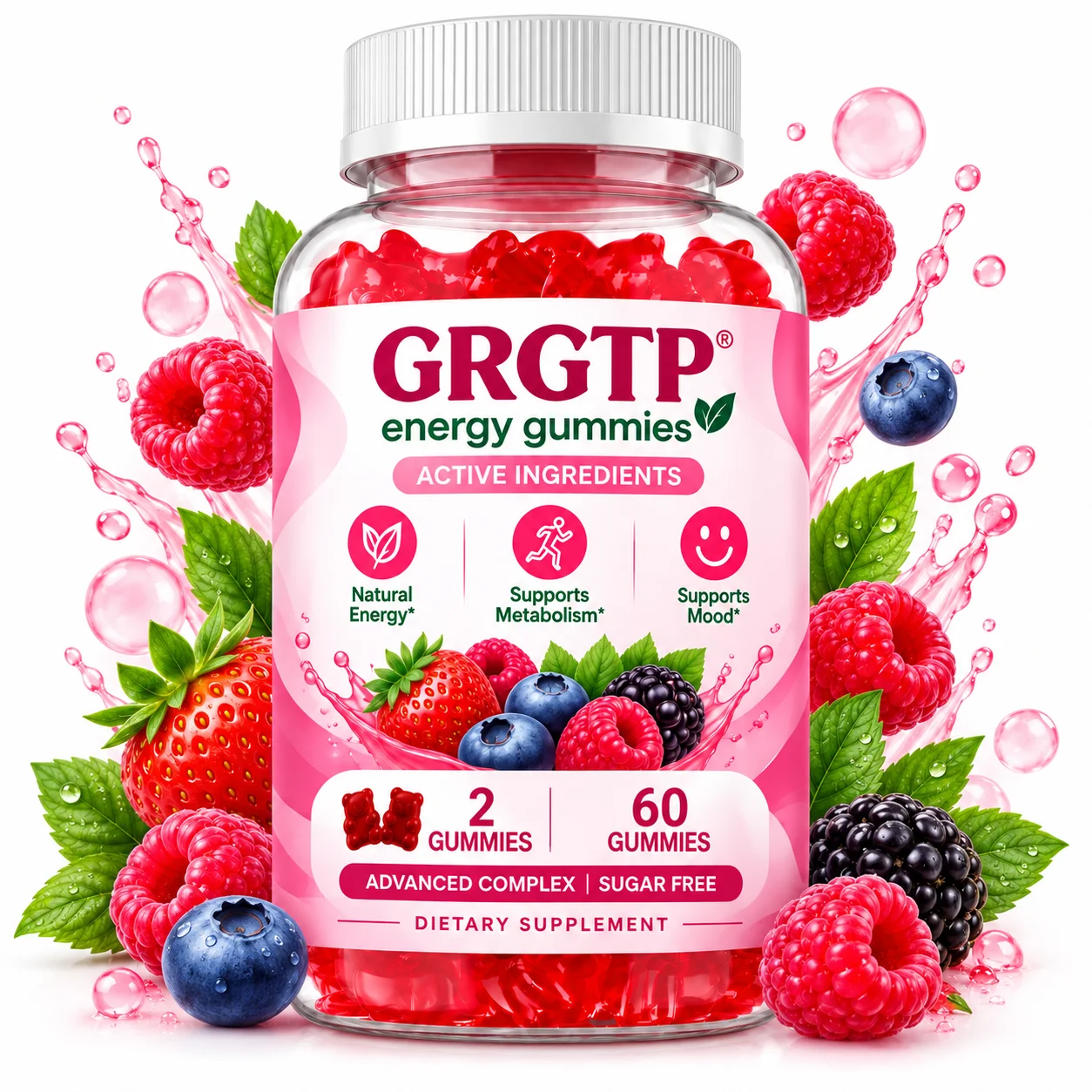 Energy Gummies - Build Muscle Mass, and Improve Athletic Performance, Supports Mood Health, Promote Metabolism
