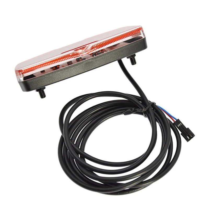 1PCS Ebike Tail Light Electric Bike Tail Light Input 6V-48V LED Light With Bicycle Reflector Plastic+Metal image 2