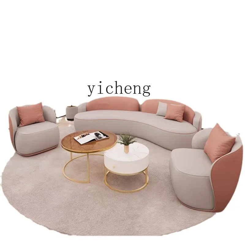 

ZK Sofa Hotel Lobby Beauty Salon Light Luxury Curved Sofa Wedding Shop Rest Area Reception