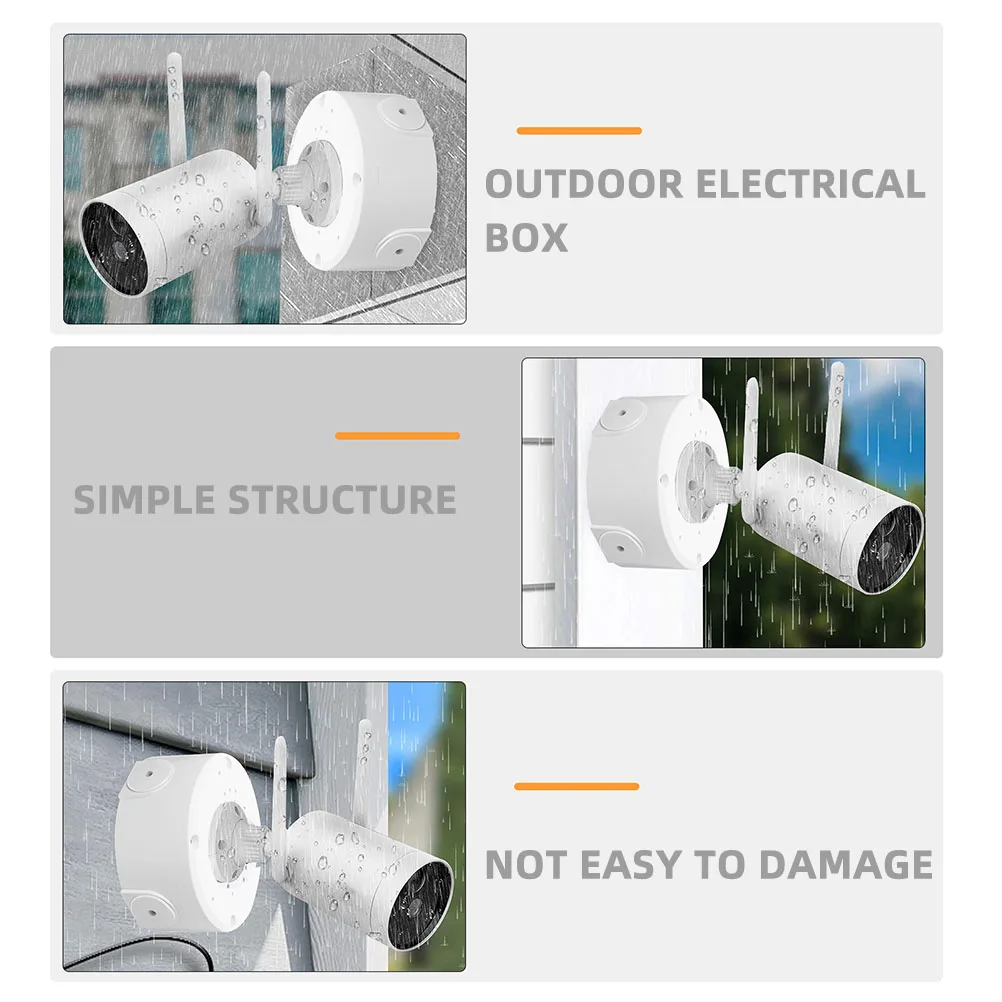 

2pcs Outdoor Junction Box Weatherproof Cable Cover Security Camera Holder Reusable Box For Garden Power