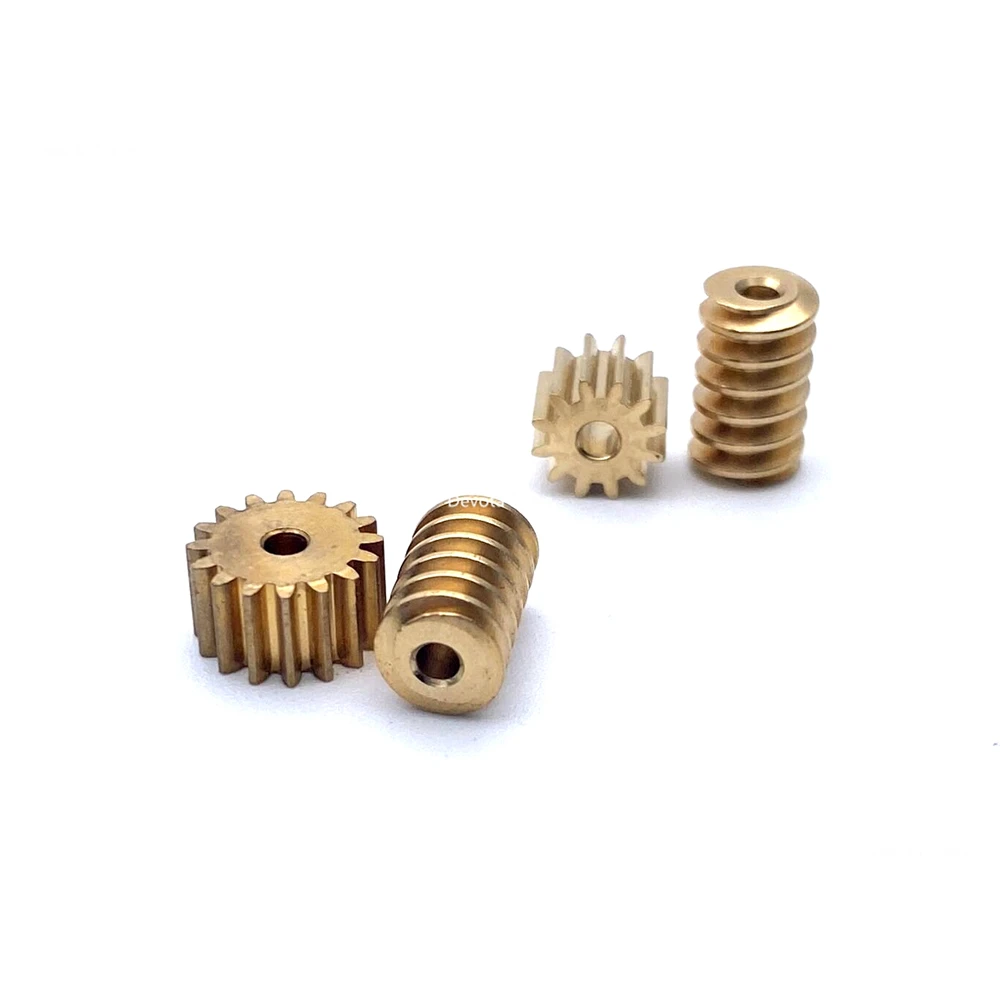 0.5M Copper Worm Gear Drive Combination 12/15/16/18/32 Teeth 2/3MM 2MM Step Hole DIY Model