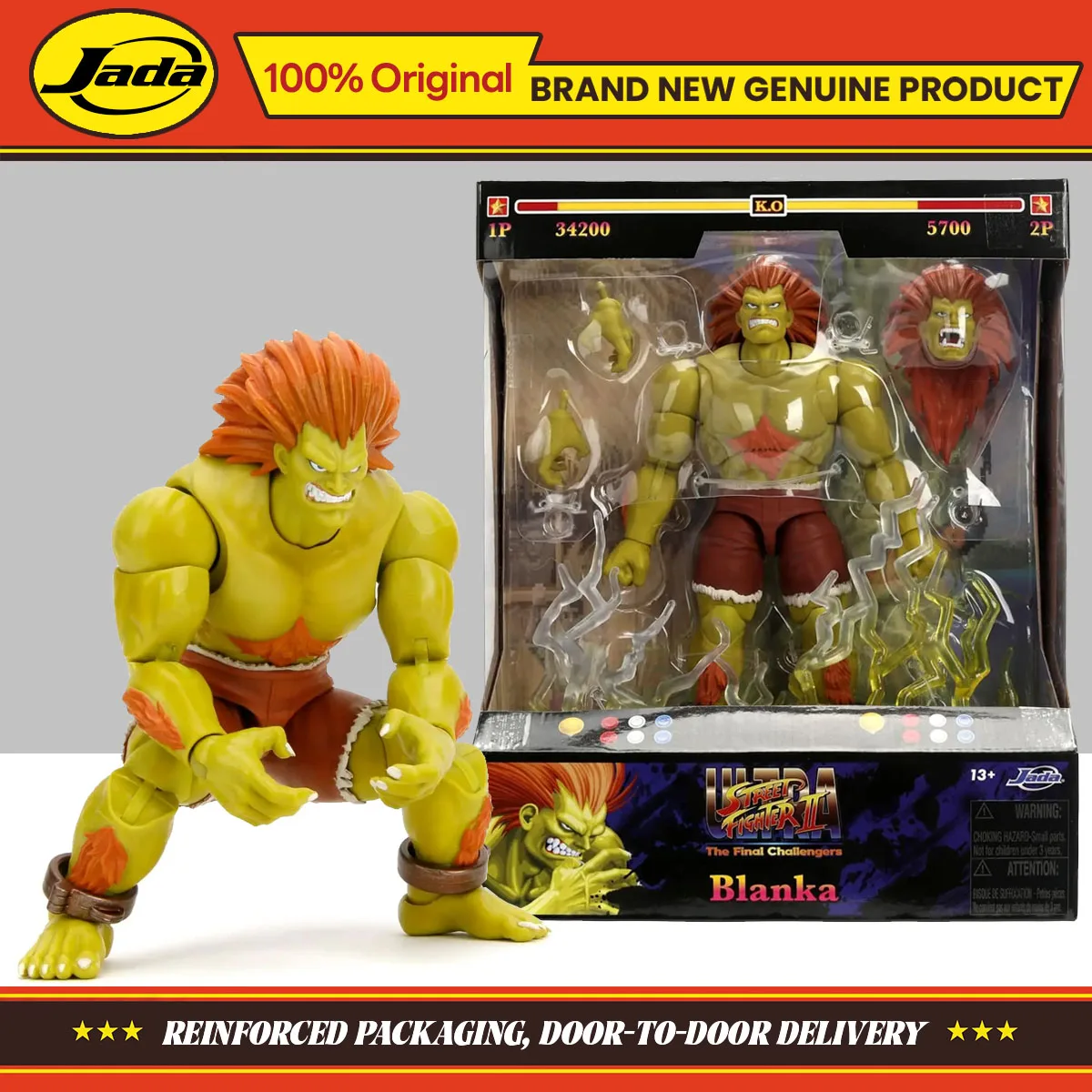 

In Stock Jada Toys Street Fighter II The Final Challengers Blanka Deluxe 1/12 Action Figure Collection Original Model Toy Gifts