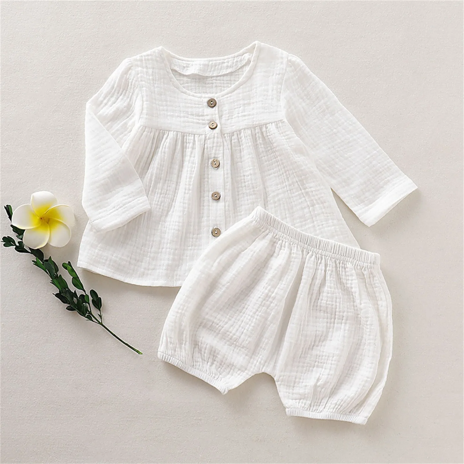 

Baby Boy Set Newborn Infant Baby Girls Boys Solid Autumn Long Sleeve Tops Shorts Sleepwear Clothes Kid Sweatsuit Kid Sweatshirt