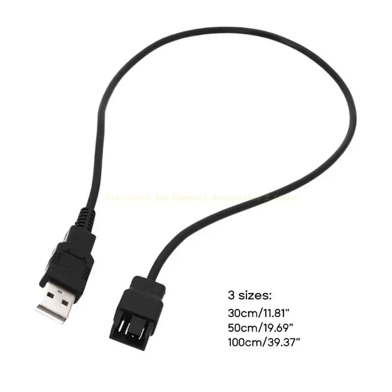 USB to 4Pin Notebook Fan Cable 5V Computer PWM Fan Power Supply Cord 30-100cm