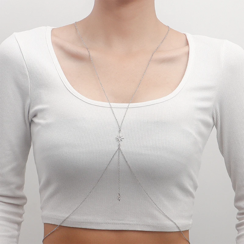 جديد بسيط الصيف مثير الجسم بيكيني الصدر سلسلة تسخير سلسلة مجوهرات سحر الجسم القلائد سلسلة للنساء الأزياء والمجوهرات هدية