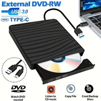 USB 3.0 Type C Portable DVD CD+/-RW External Burner Optical Drive ROM Disk Reader For Laptop PC Desktop MacBook iMac Windows11