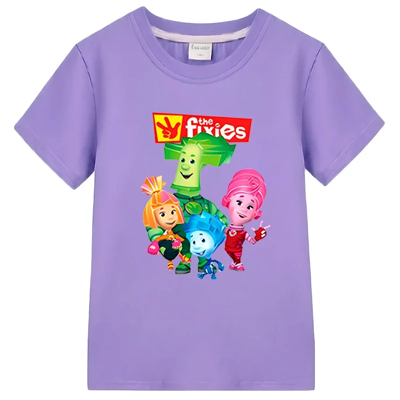 Boys/Girls The Fixies Cartoon Graph T-Shirt Funny Short Sleeve Tops 100%Cotton Summer kids clothes y2k one piece girl clothes