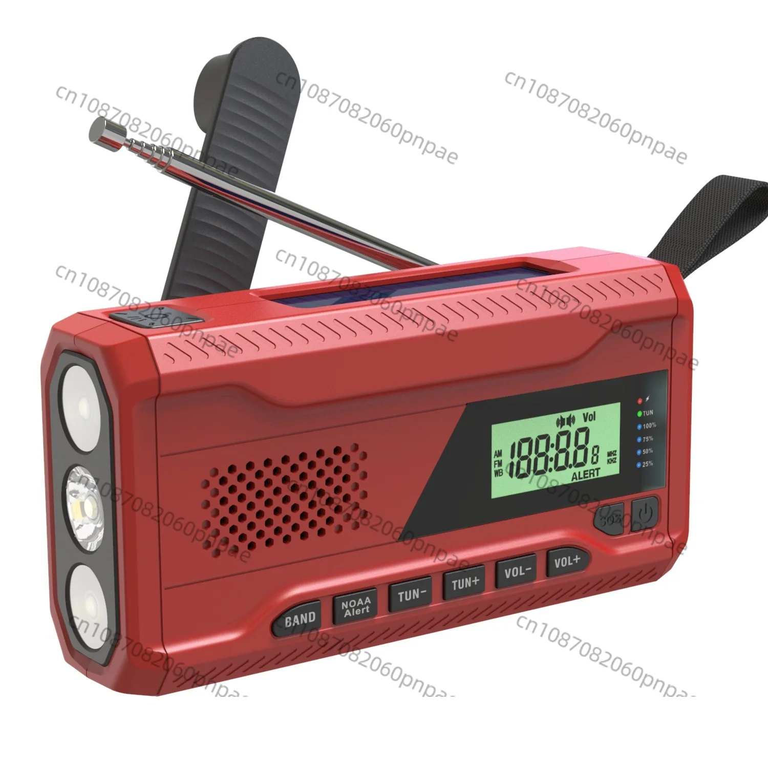 

Кривошипное радио Аварийное радио FM/AM/WB Солнечная рукоятка, поколение электроэнергии 4500 мАч