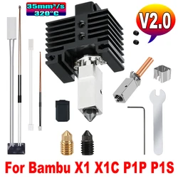 P1P Hotend Kit Upgrade For Bambulab p1s Hotend V2.0 Bi Metal Heatbreak X1 Carbon P1P Thermistor Brass Nozzle For Bamboo Lab X1C