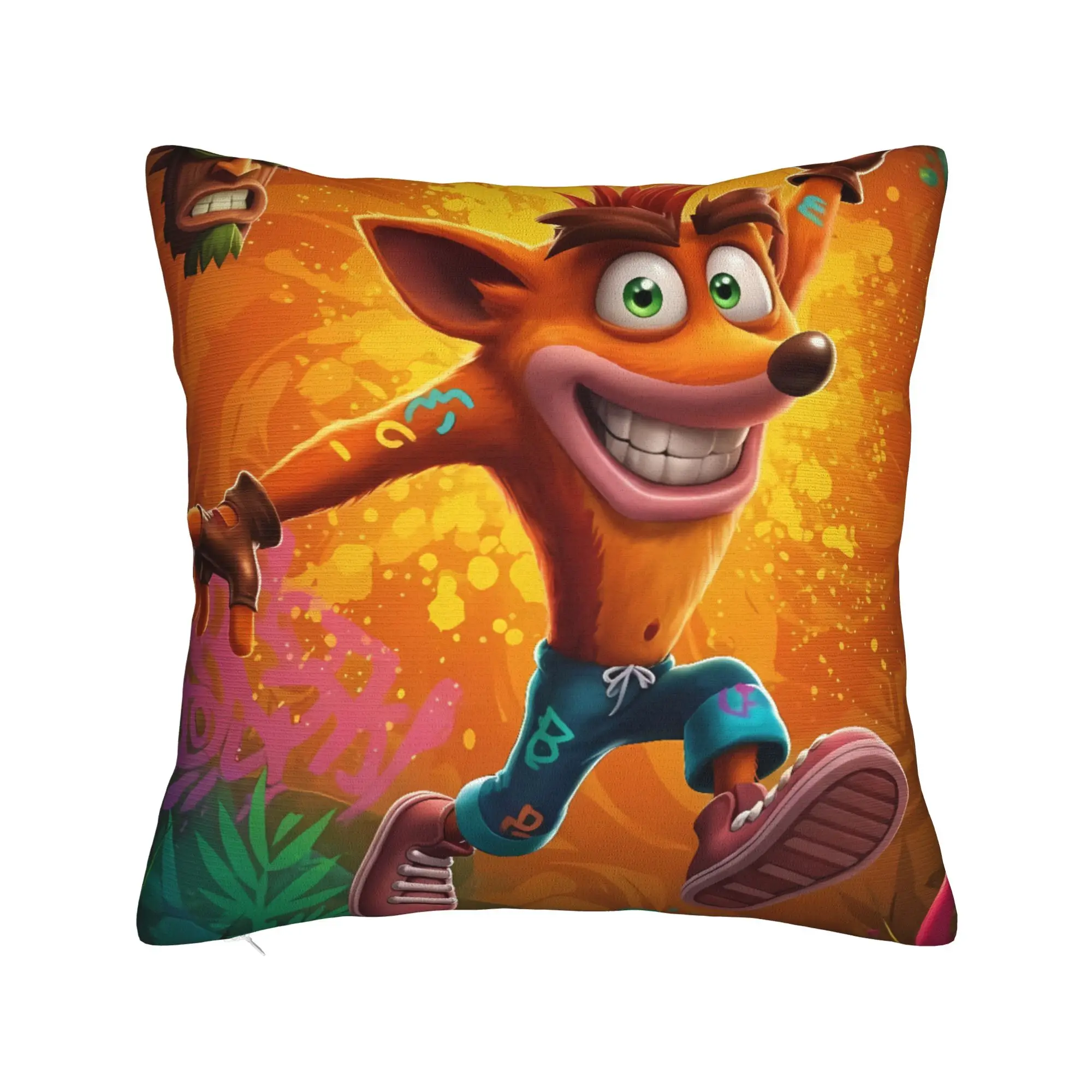 Pillow Cover Crash Bandicoot Wild Trek  Morden Pillow Case For Couch Sofa Bedroom Pillowcases