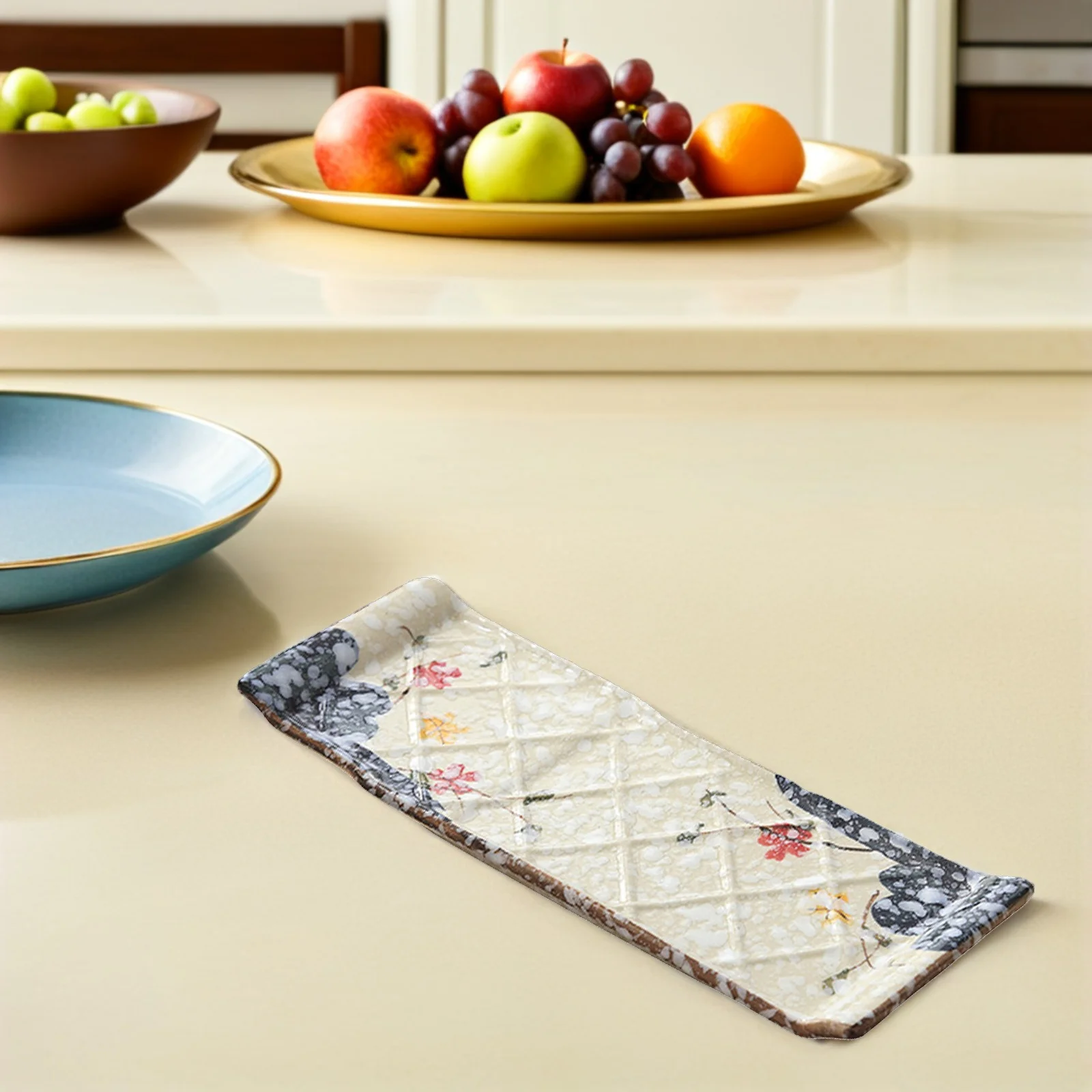 

1Pcs Japanese Style Sushi Plate Ceramic Food Dish Practical Serving Dish for Restaurants Hotels Special Parties Family