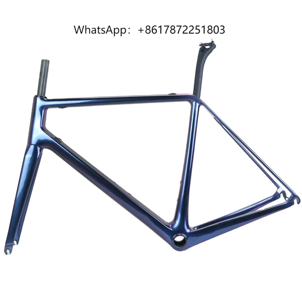 

2022 Chameleon Paint Light Weight Carbon Road Bike Frame Rim Brake BB86 Racing Bike Frame with QR Carbon Road Frameset