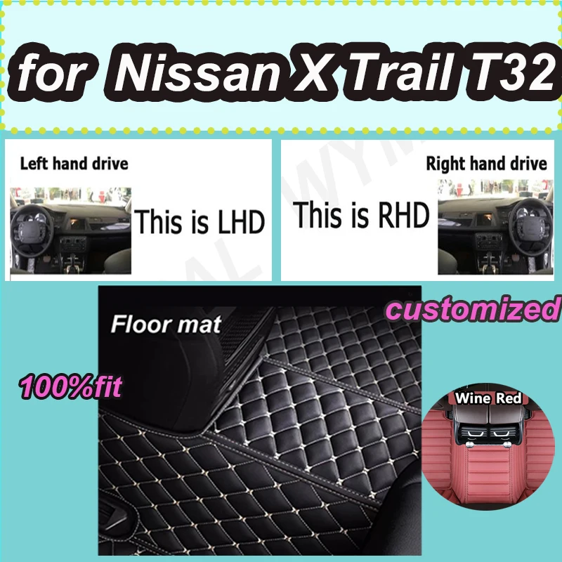 

Роскошный автомобильный коврик для Nissan X Trail T32 2014 2015 2016, полный комплект автомобильного коврика