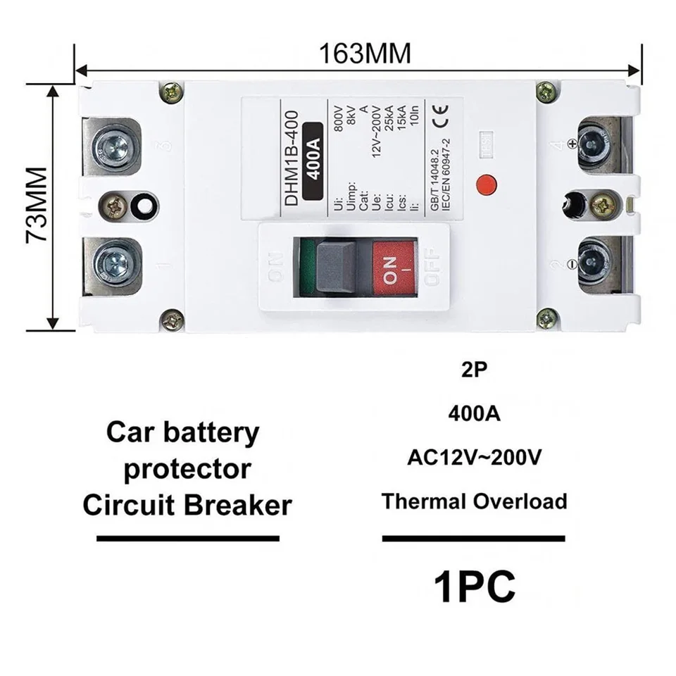 Boîtier Déconnexion PV DC 500V - Interrupteur Isolateur Solaire 125A Avec Disjoncteur Protection Arc