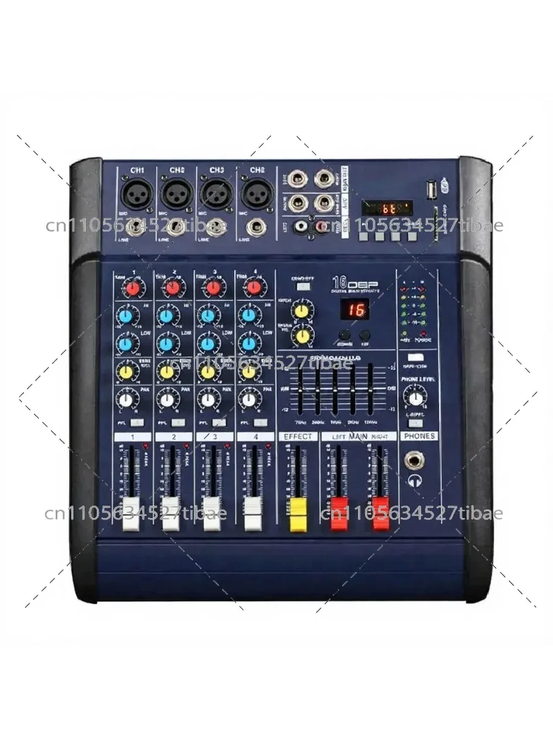 4 Channel Bluetooth Mixer with USB Reverb, 402D Audio Mixing Console for Live Sound & Recording