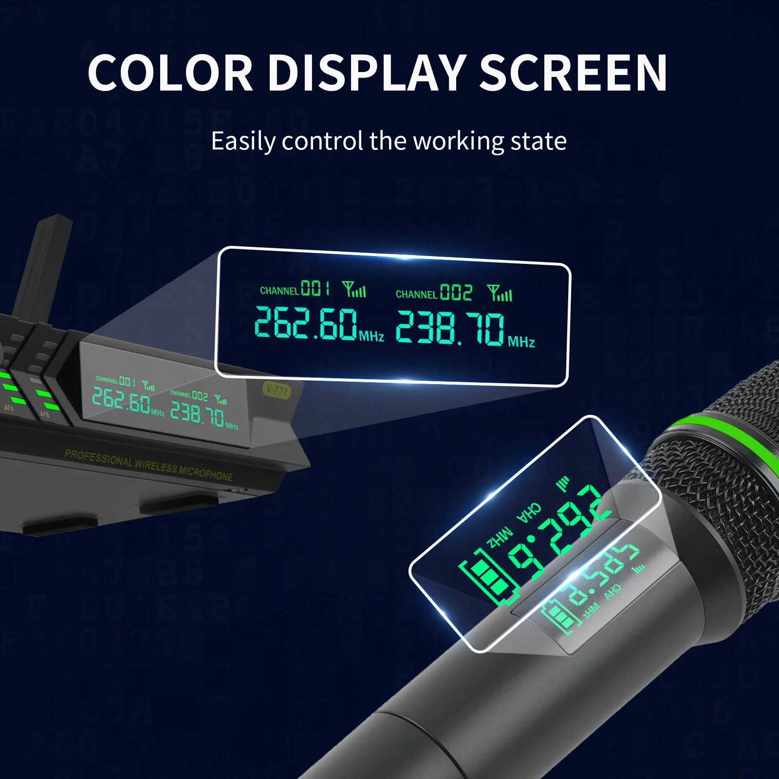 XTUGA V777 VHF Microfono dinamico wireless professionale Modulazione automatica della frequenza per conferenze karaoke in chiesa sul palco