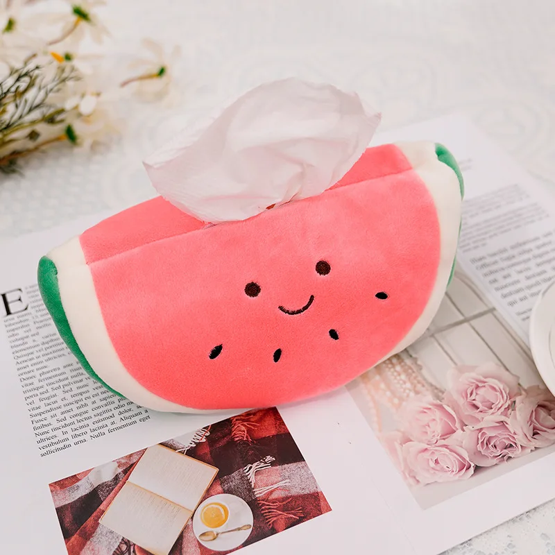 

The same fruit creative fabric tissue draw home bedroom car inside plush watermelon tissue box