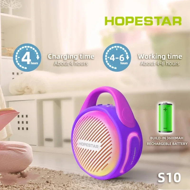 Hopestars RGB Light Wireless Bluetooth Speaker Portable DJ Surround Stereo Loud Karaoke Machine Karaoke Set Speaker For Outdoor