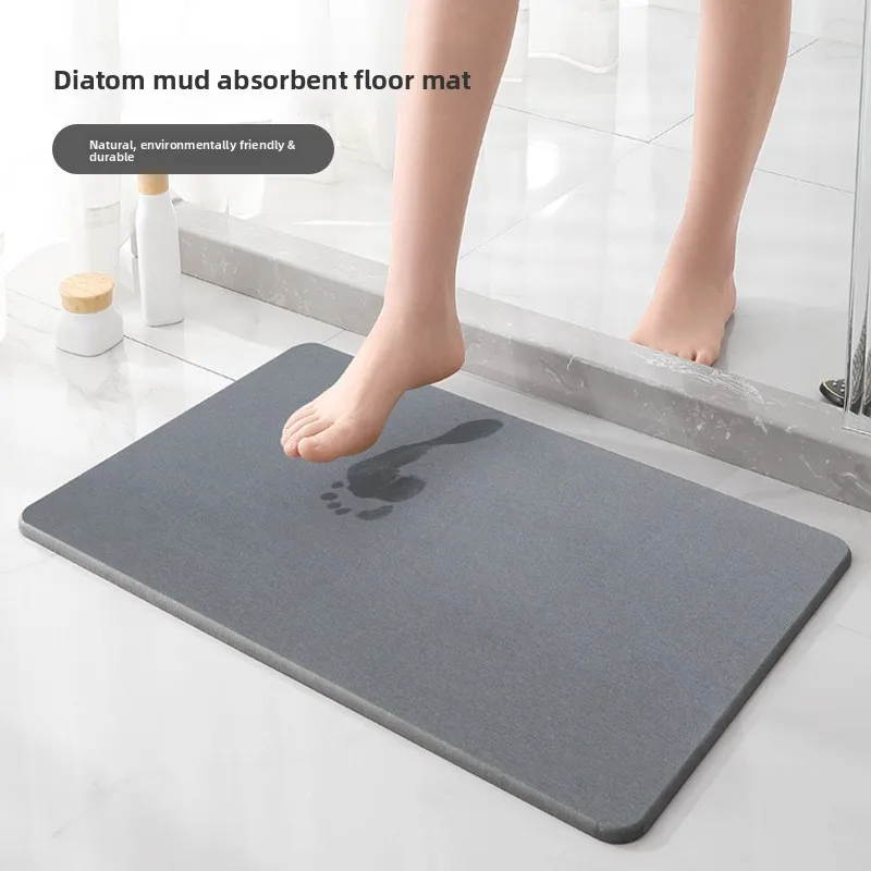 

Diatom Mud Hard Floor Mat Bathroom Non-slip Mat Water Absorption Quick Drying Bathroom Door Floor Mat