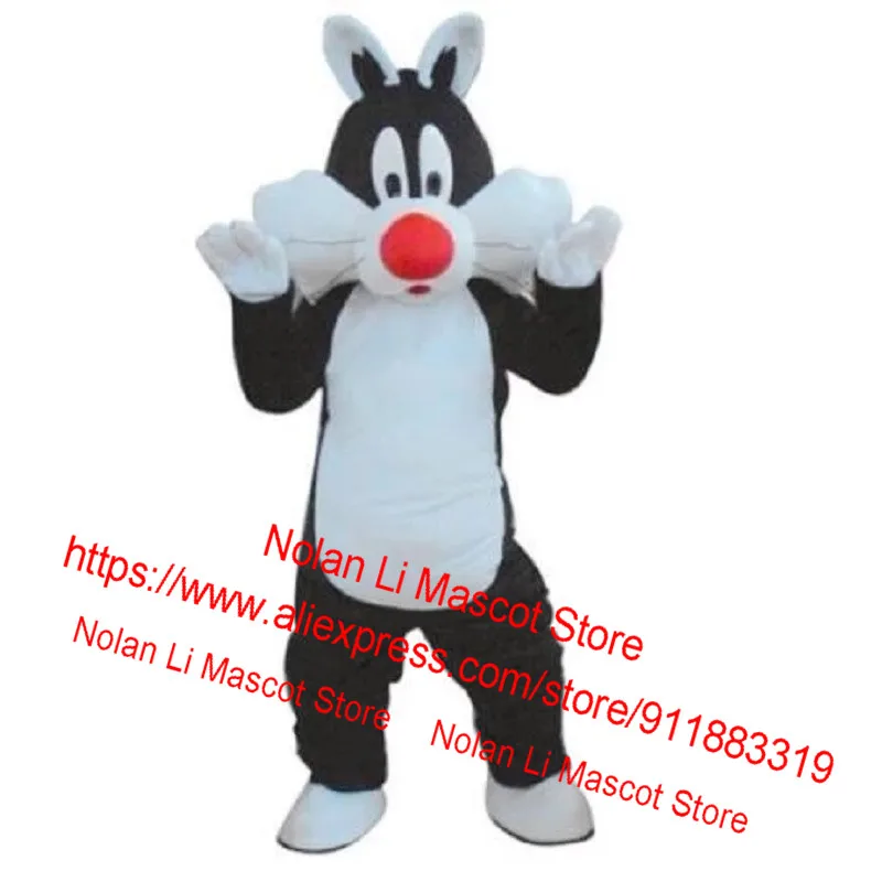 New Customized Black and White Cat Mascot Costume Fancy Dress Birthday Party Adult Role Play Halloween Carnival Gift 828