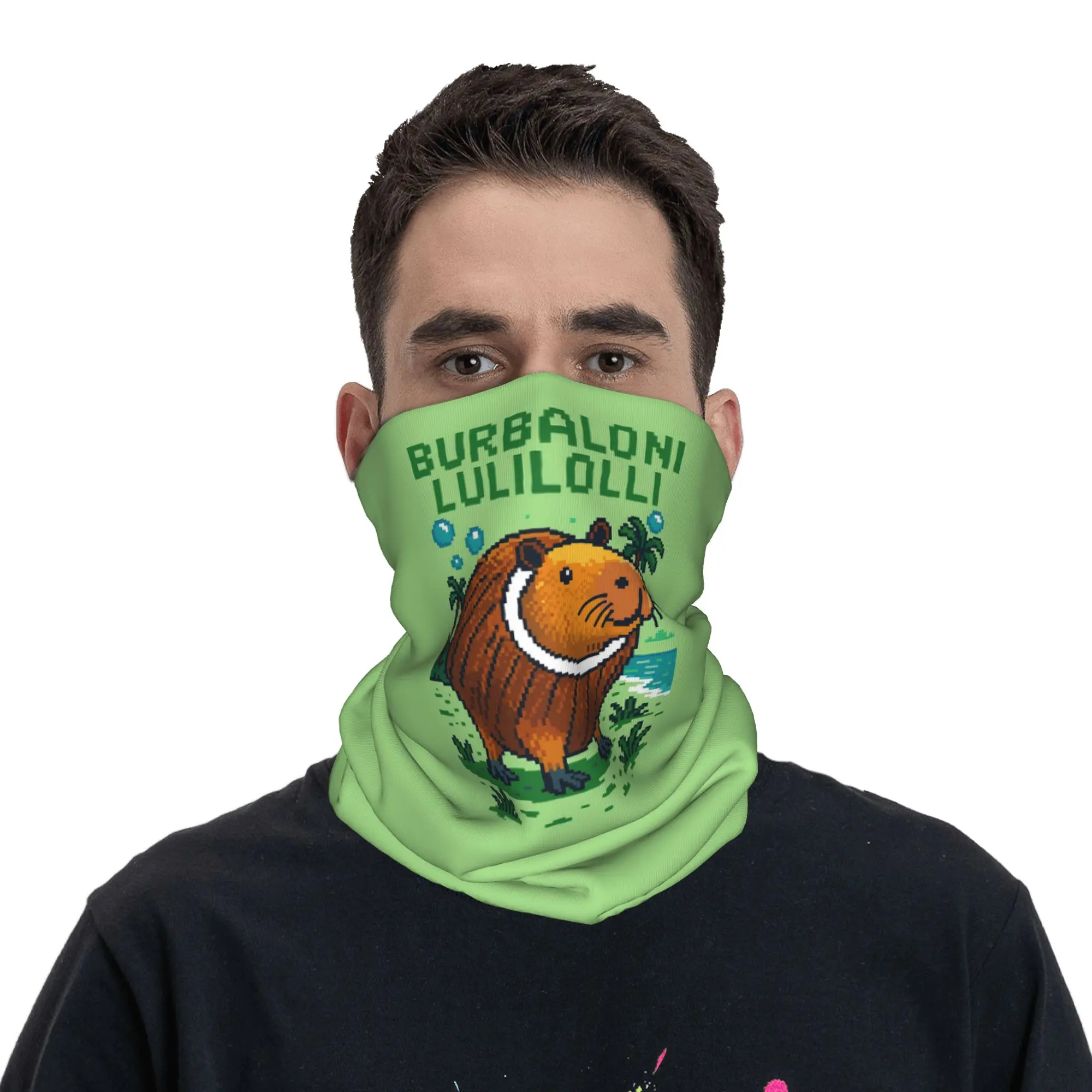 

Burbaloni Luliloli Capibarello Cocossini Capybara Italian Brainrot Bandana Neck Cover Print Mask Scarf Balaclava Hiking Fishing
