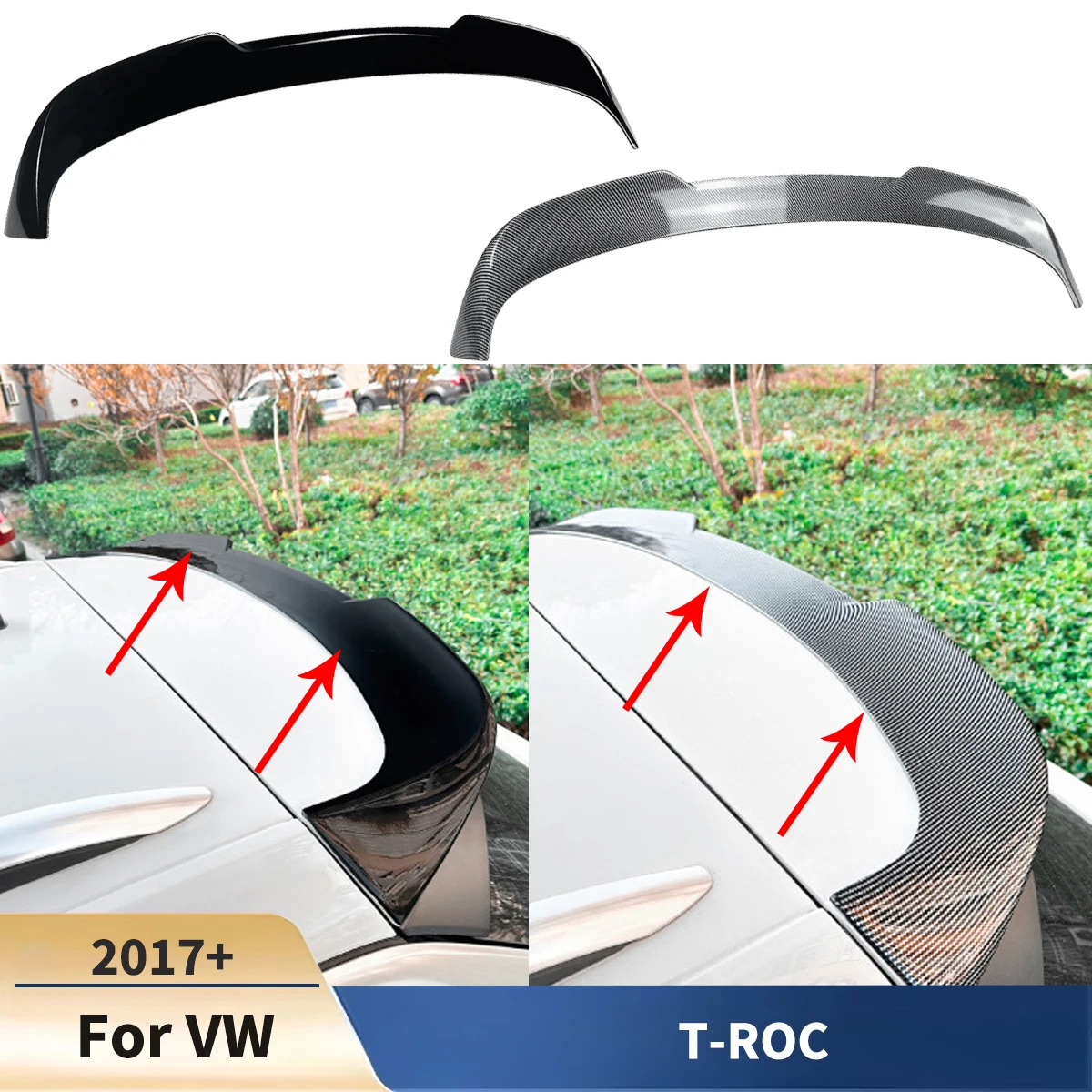 

Крылья багажника на заднем крышу автомобиля для Volkswagen T-ROC 2017-2025, спойлер, отделка хвостового крыла, украшения, обвесы, модификация тюнинга, экстерьер