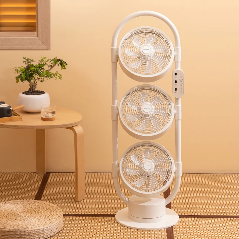 

Three-head variable frequency air circulation fan vertical household silent electric fan floor fan