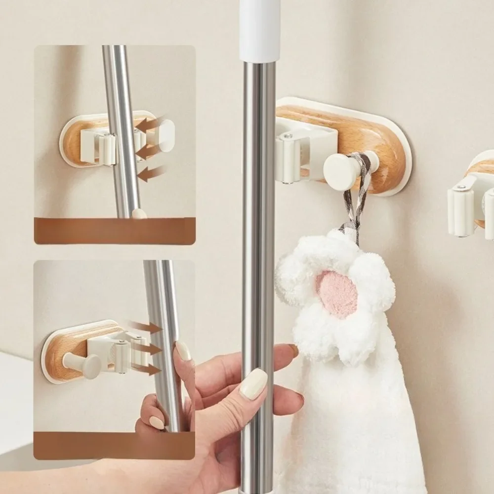 Bathroom mop clip, wall-mounted super glue, no punching, toilet seamless hook, toilet rag adhesive hook