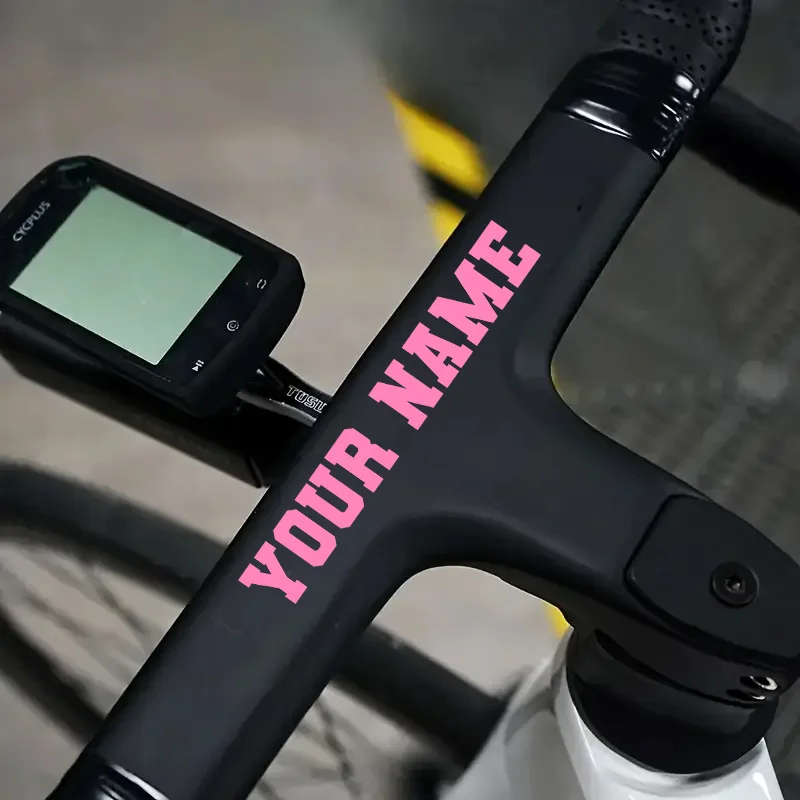 1PC Custom Bicycle Stickers Personalized Custom Name Decal Waterproof Bold Block Letter Sticker for Bicycle Road Bike MTB Frame view 6