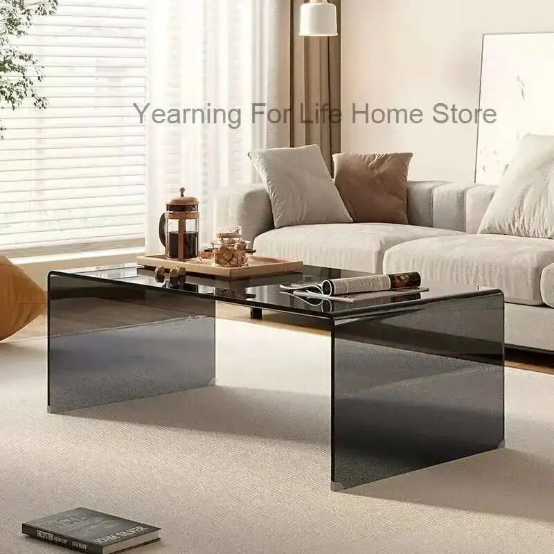 

Transparent Minimalist Cheap Acrylic Side Clear Table Simple Aesthetic Coffee Table Writing Mesas Bajas Entrance Hall Furniture