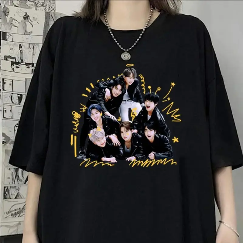 Fashion KPOP Printed Short Sleeve Y2K T-shirt For Women Summer Casual T-shirts Creative Personalized Tee Tops