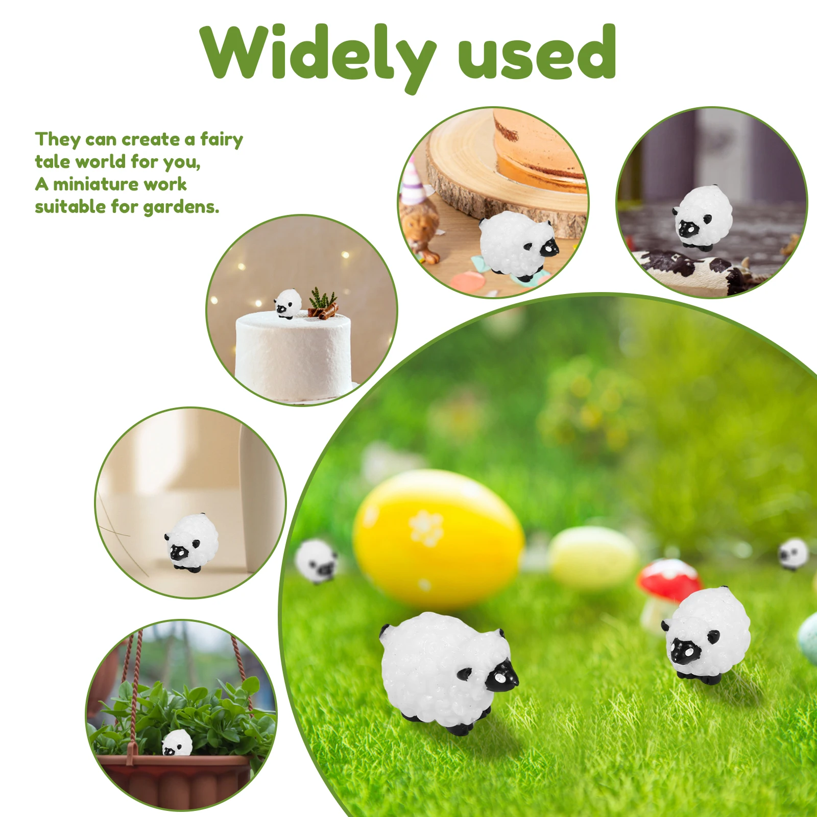 40/120Pcs Miniature Sheep Figures Resin Mini Garden Sheep Realistic Sheep Cake Topper Fairy Garden Accessories Animals Model DIY