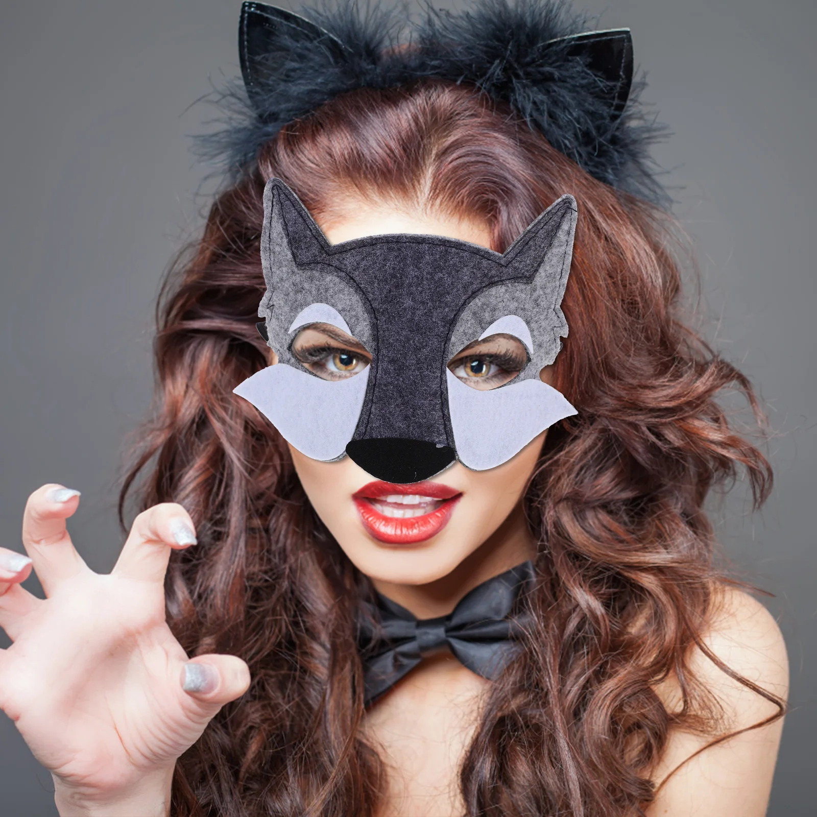 

6Pcs Wolf Masks Halloween Cosplay Half Mask Animal Costume Mask Prop for Party Celebration Wolf Costume Animal Masks