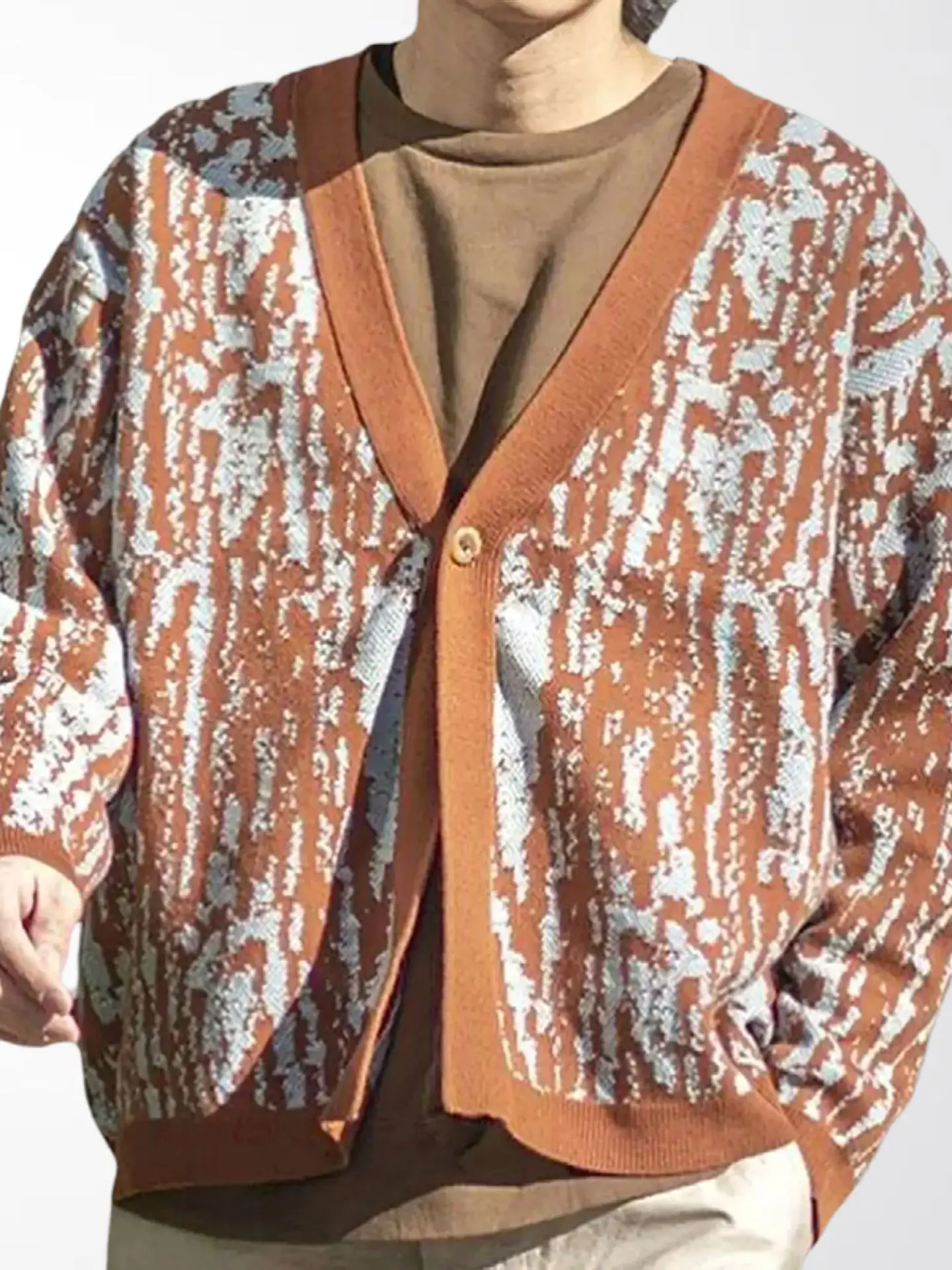 

Мужской осенне-зимний вязаный свитер свободного кроя с длинными рукавами, открытый кардиган, шерстяная верхняя одежда с V-образным вырезом, эффект похудения SY0204