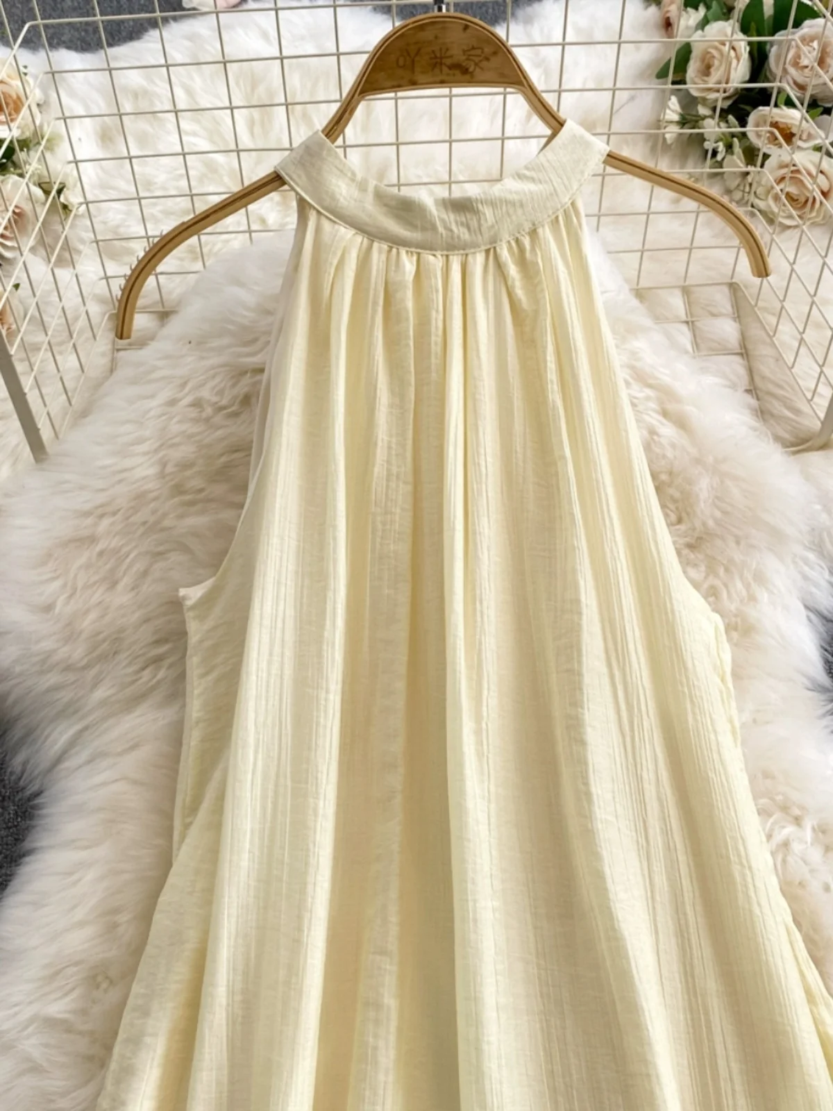 Vaion Sle Long Dr femmes haute Ne dentelle robe creuse douce jupe trapèze Version coréenne été Dr