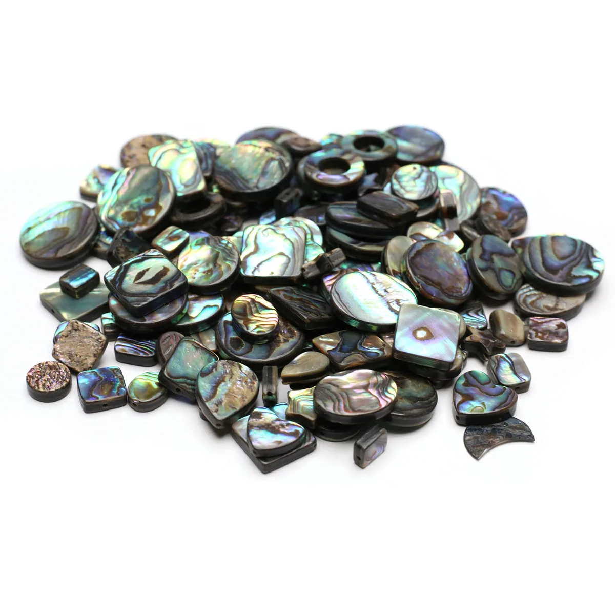 5 PCS Random Natural Abalone Shells Heart-shaped Round Square Beaded Jewelry Making DIY Necklaces Bracelets Accessories Gifts