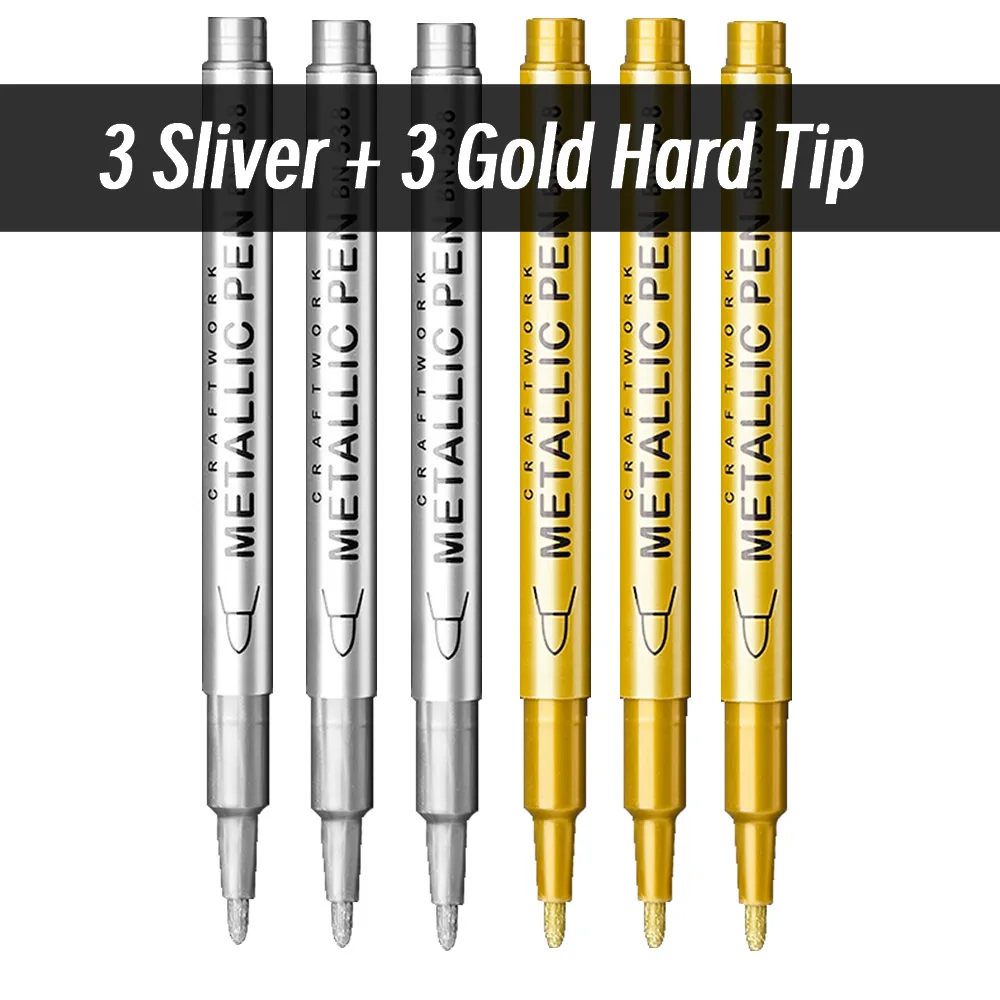 20 stks Borstel Metallic Verf Marker Pennen Goud Zilver Kleur Permanente Art Marker Voor Manga Ambachten Scrapbooking Briefpapier Leveringen