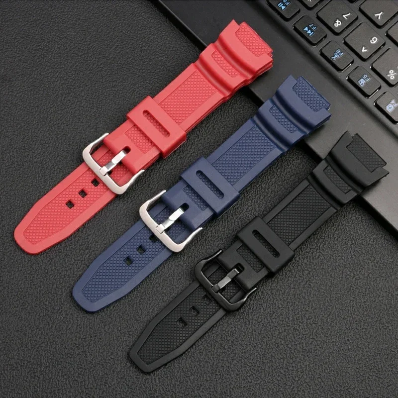 المطاط حزام الساعات ل F108 F-108WH W-216H W-218H W-215 W-752 W-S200H SGW-400/500H راتنج مقاوم للماء سيليكون ساعة خالية من الغبار