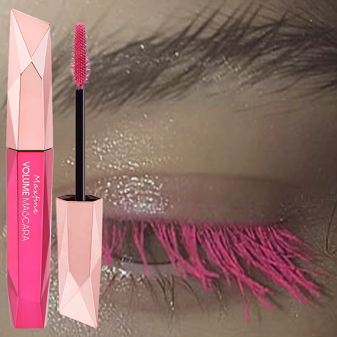 Berry Pink Fiber Lash Mascara 2 In 1 Colorful Mascara Waterproof Lengthening Cosmetics Mascara Lashes Curling Thick Eye Makeup