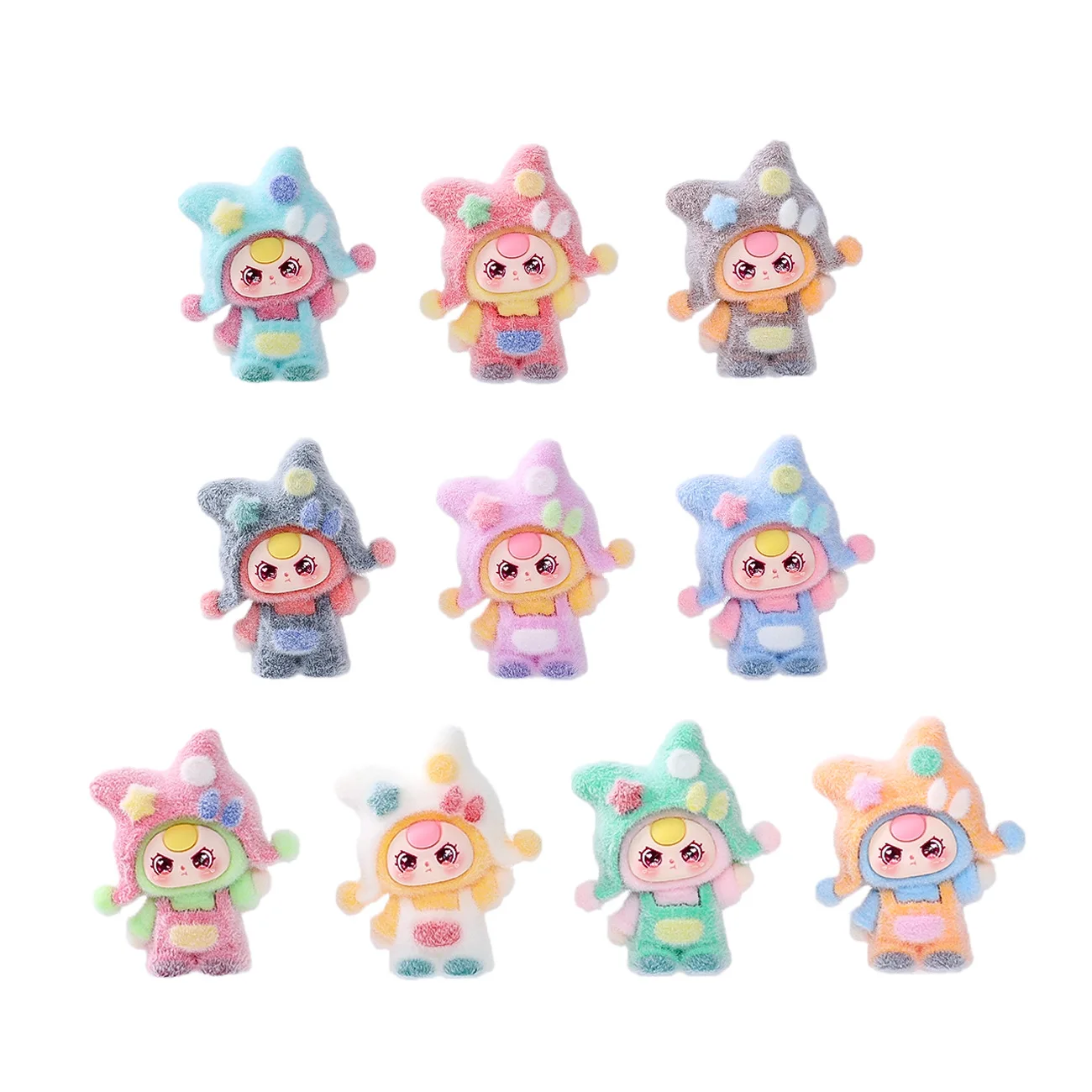 10pcs-New Mini Cartoon Baby Three-Year-Old Series Cute Ball Toy Desk Decorative Item for Office Use