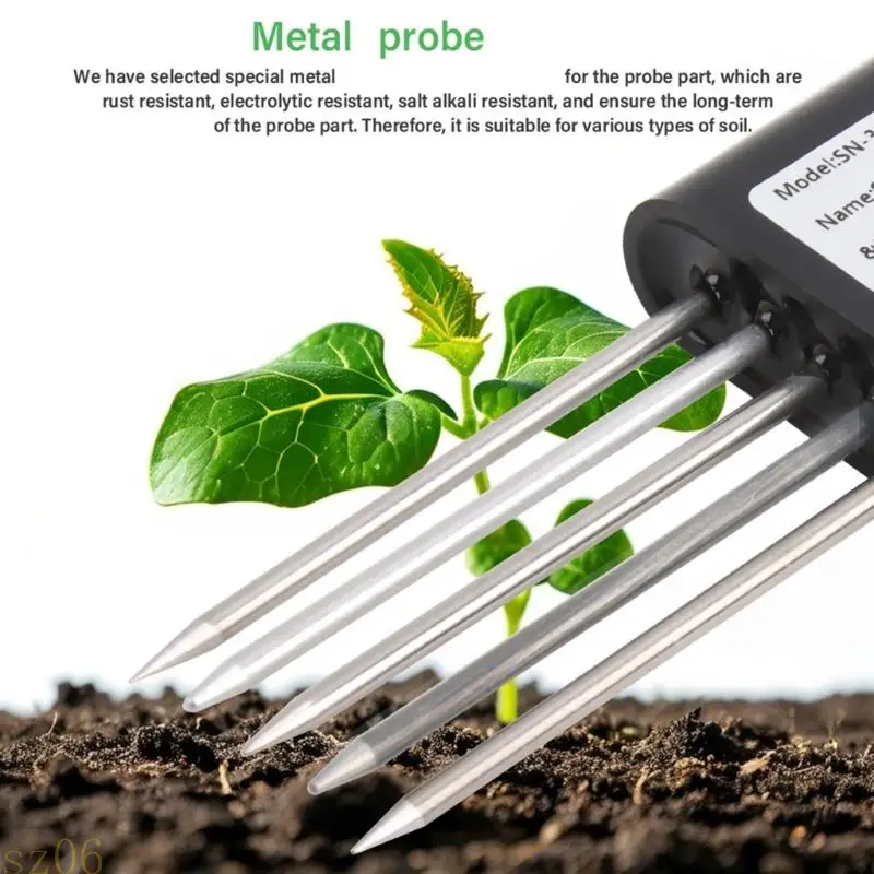 Q2Q4 Soil Tester Nutrient Balance Meter Multifunctional Soil Checker For Agriculture Gardening Plant Care With Digital Screen