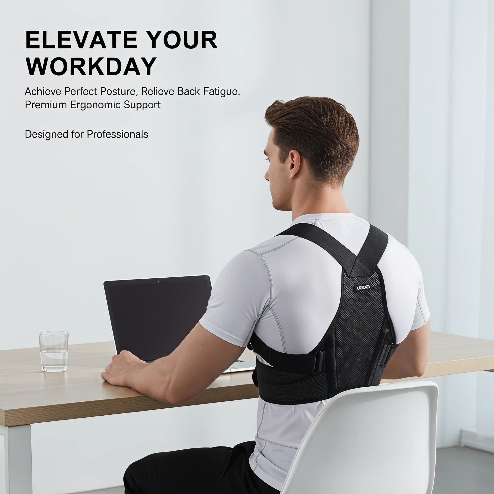 VBOSI Adjustable Posture Corrector Breathable Mesh Back Shoulder Support Belt for Men Women Invisible Hunchback Correction Strai - view 3