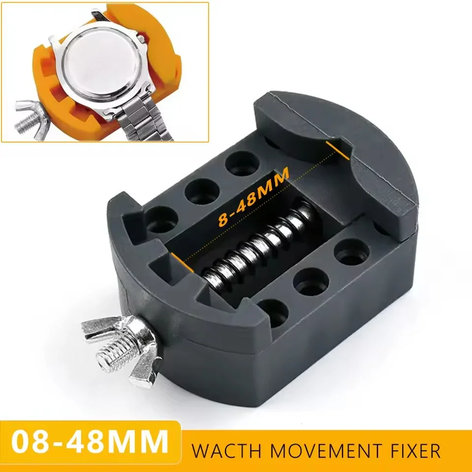 Abridor de reloj ajustable, cubierta trasera, removedor de cierre de presión, soporte de fijación, reparación de caja, herramienta de relojero, fijador de esfera de movimiento