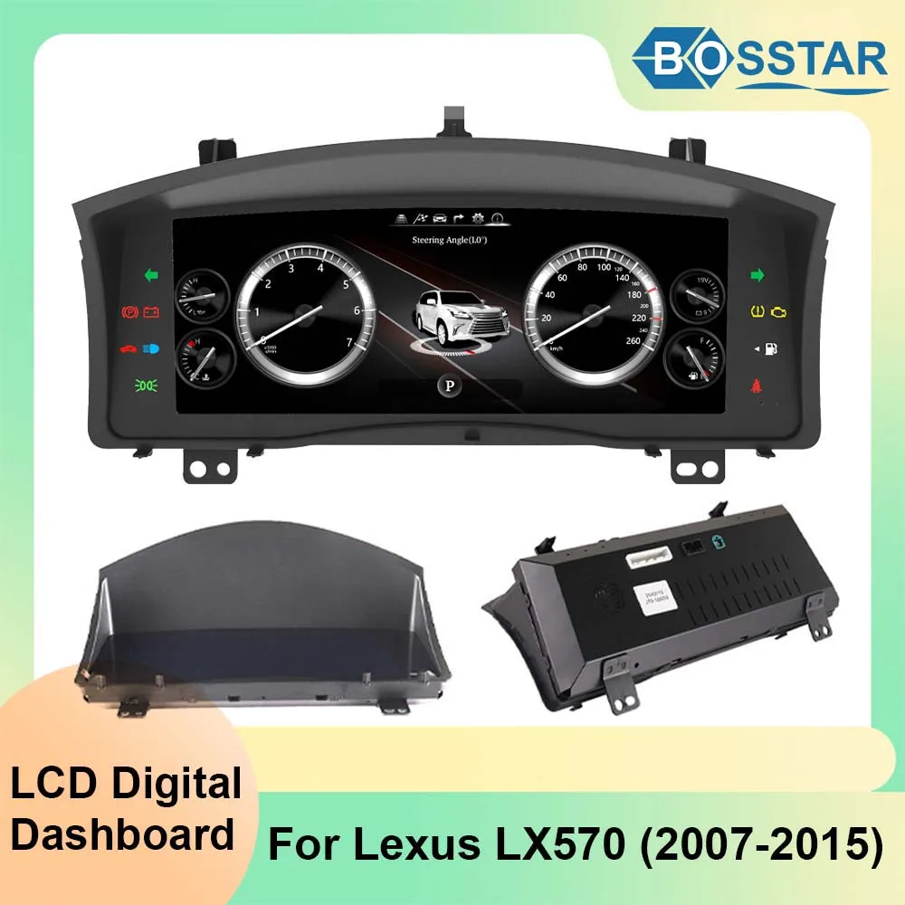 

Цифровой кластер для Lexus LX570 2007-2015, приборная панель, виртуальный кабин, инструмент, автоматический измеритель скорости, экран